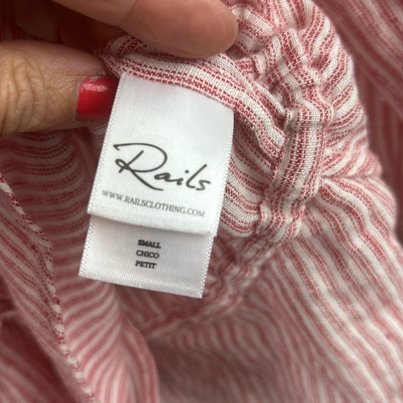 Perfect Rails marti red striped linen blend blouse small - Picture 6 of 8